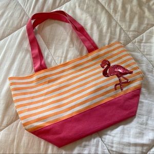 Quacker factory flamingo summer tote bag🦩🏖